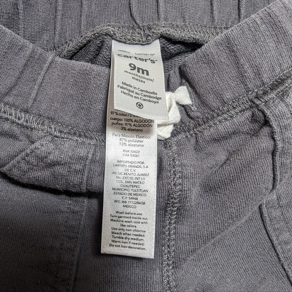Carter's 9M Grey Sweatpants